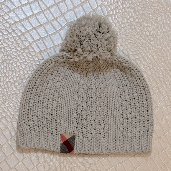 Burberry Kid's Cable-Knit Pom Pom Beanie